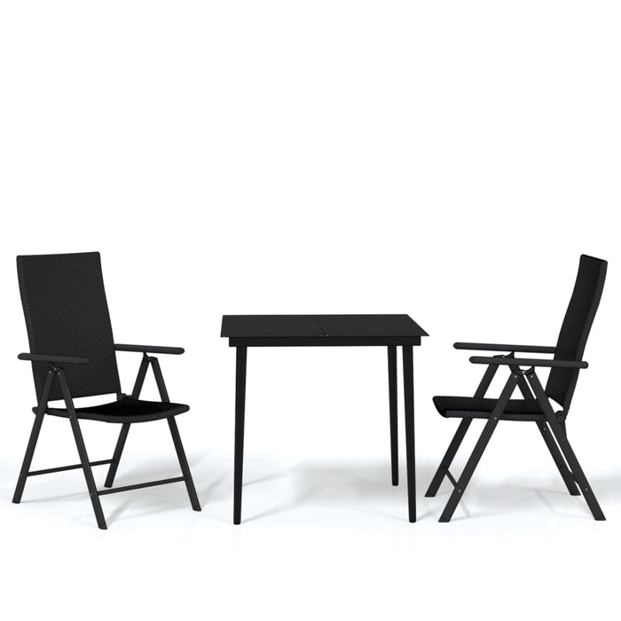 Set mobilier de grădină, 3 piese, negru WALTI