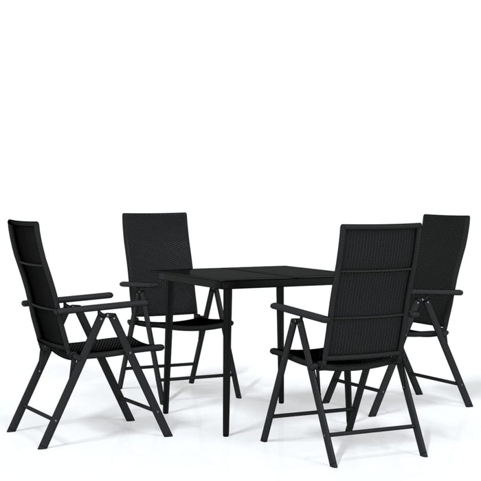 Set de servit masa pentru grădină, 5 piese, negru WALTI