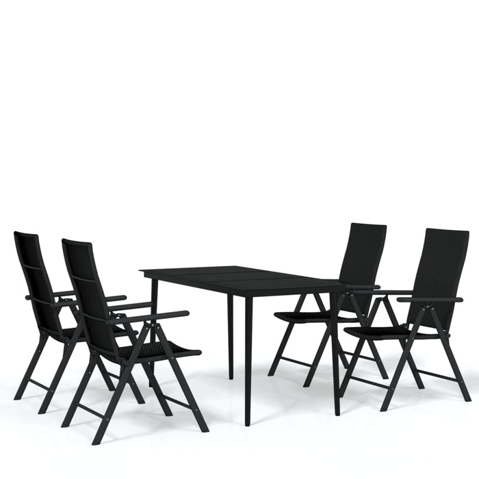 Set de servit masa pentru grădină, 5 piese, negru - WALTI WALTI