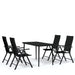 Set de servit masa pentru grădină, 5 piese, negru - WALTI WALTI