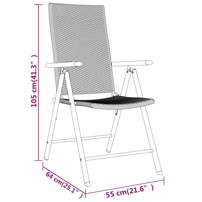 Set de servit masa pentru grădină, 5 piese, negru - WALTI WALTI