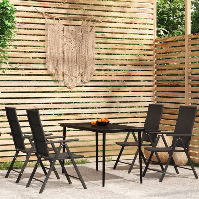 Set de servit masa pentru grădină, 5 piese, negru - WALTI WALTI