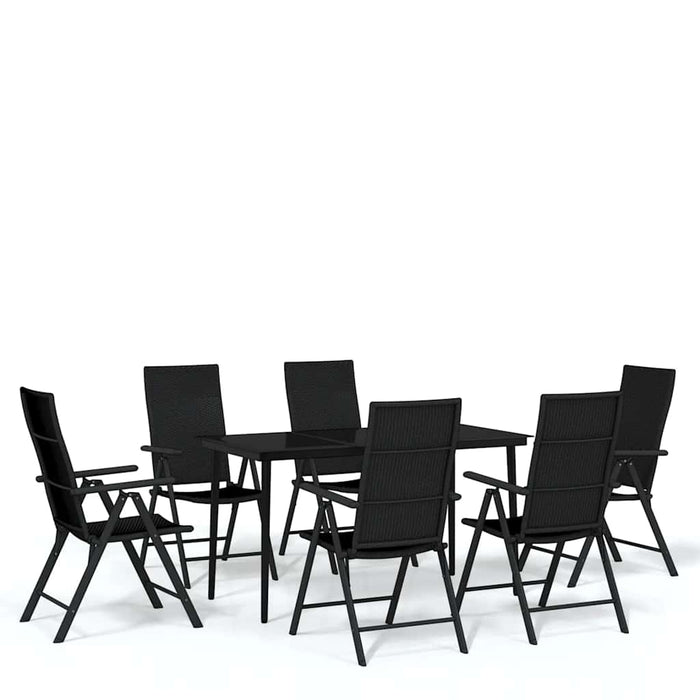 Set de servit masa pentru grădină, 7 piese, negru - WALTI WALTI