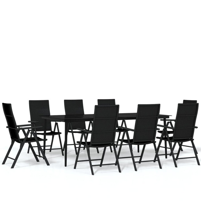Set mobilier de grădină, 9 piese, negru - WALTI WALTI