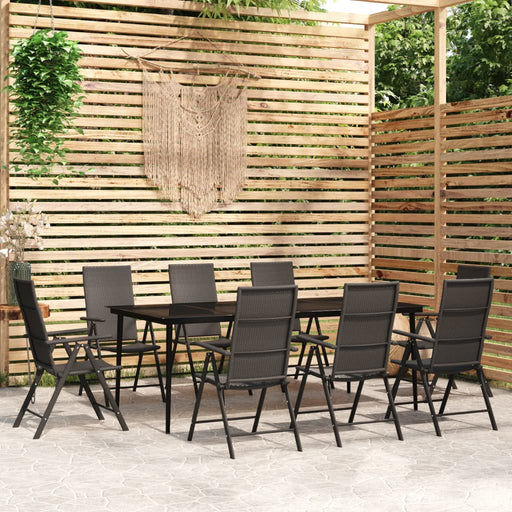 Set mobilier de grădină, 9 piese, negru - WALTI WALTI