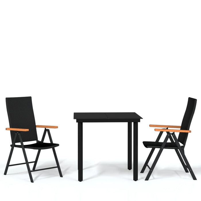 Set mobilier de grădină, 3 piese, negru WALTI