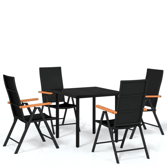 Set de servit masa pentru grădină, 5 piese, negru - WALTI WALTI