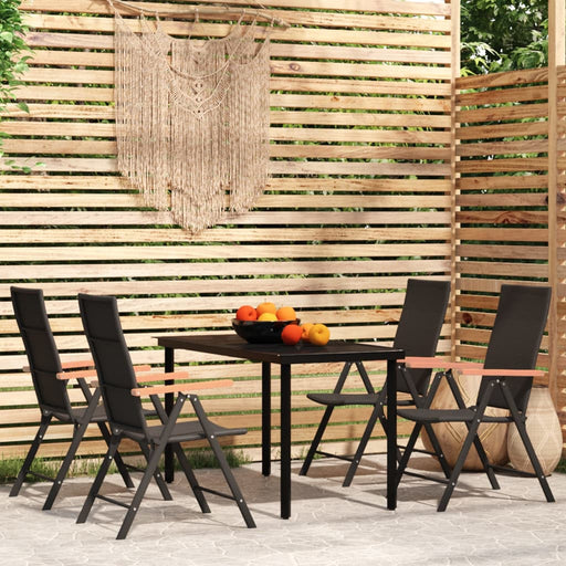 Set de servit masa pentru grădină, 5 piese, negru - WALTI WALTI