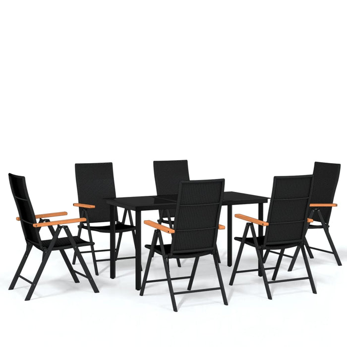 Set de servit masa pentru grădină, 7 piese, negru - WALTI WALTI