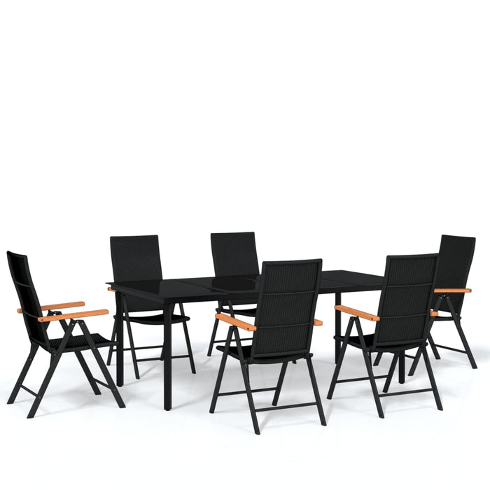 Set de mobilier pentru grădină, 7 piese, negru - WALTI WALTI