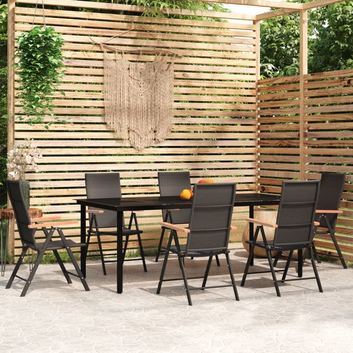 Set de mobilier pentru grădină, 7 piese, negru - WALTI WALTI