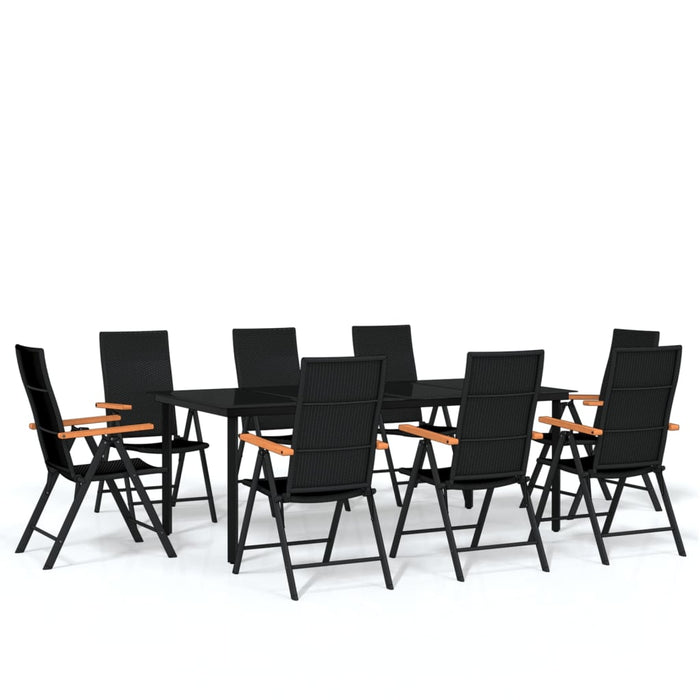 Set mobilier de grădină, 9 piese, negru - WALTI WALTI