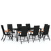 Set mobilier de grădină, 9 piese, negru - WALTI WALTI