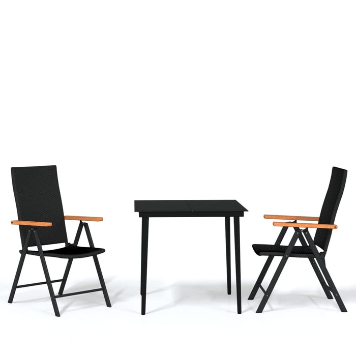 Set mobilier de grădină, 3 piese, negru WALTI