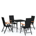 Set de servit masa pentru grădină, 5 piese, negru - WALTI WALTI