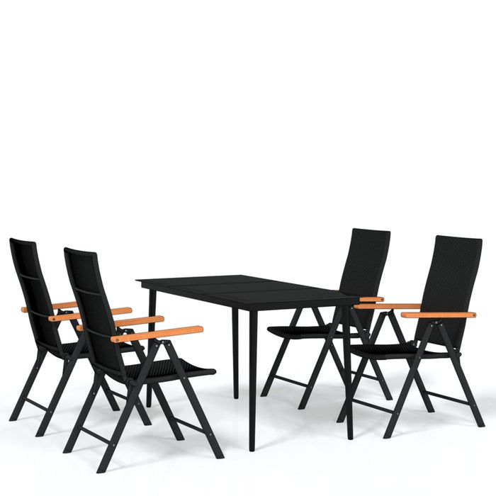 Set de servit masa pentru grădină, 5 piese, negru - WALTI WALTI