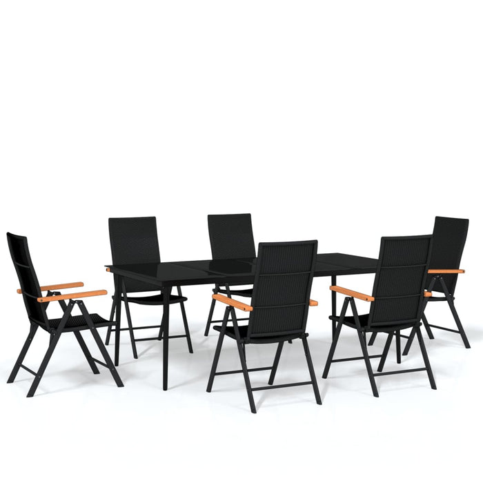 Set de mobilier pentru grădină, 7 piese, negru - WALTI WALTI
