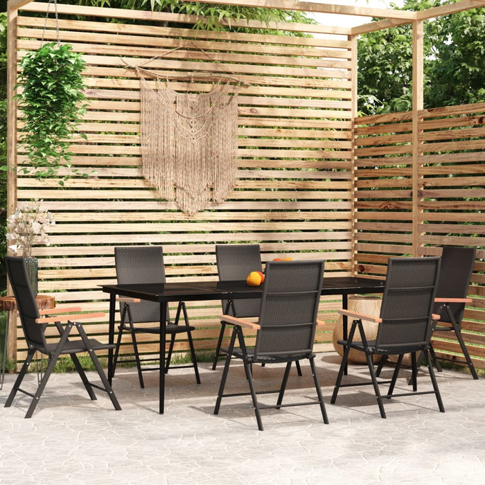 Set de mobilier pentru grădină, 7 piese, negru - WALTI WALTI