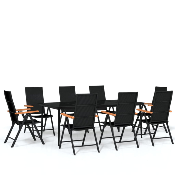 Set mobilier de grădină, 9 piese, negru - WALTI WALTI