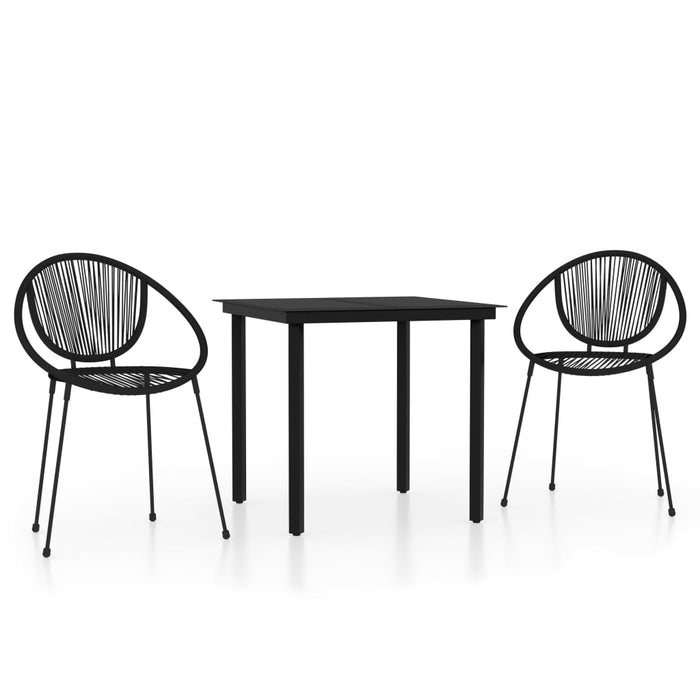 Set de mobilier pentru grădină, 3 piese, negru - WALTI WALTI