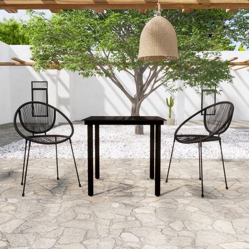 Set de mobilier pentru grădină, 3 piese, negru - WALTI WALTI
