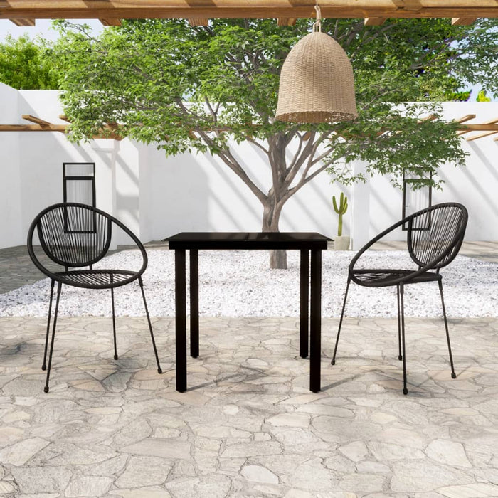 Set de mobilier pentru grădină, 3 piese, negru - WALTI WALTI