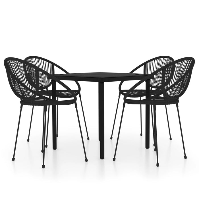Set mobilier pentru grădină, 5 piese, negru WALTI
