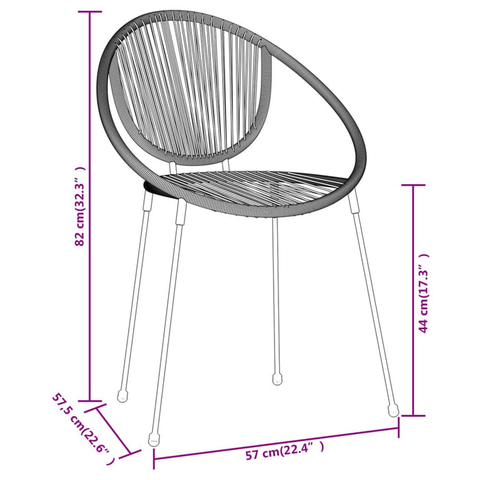 Set mobilier pentru grădină, 5 piese, negru WALTI