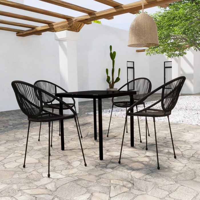 Set mobilier pentru grădină, 5 piese, negru WALTI