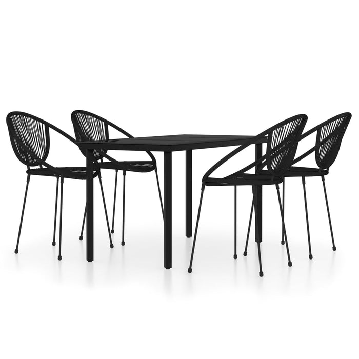 Set de servit masa pentru grădină, 5 piese, negru WALTI