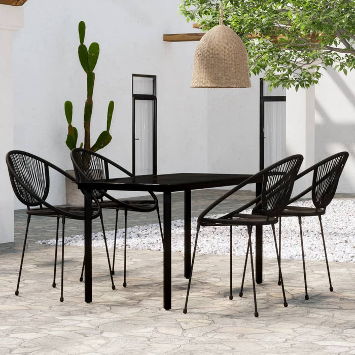 Set de servit masa pentru grădină, 5 piese, negru WALTI