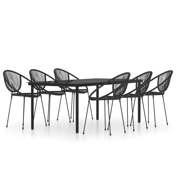 Set mobilier de grădină, 7 piese, negru WALTI