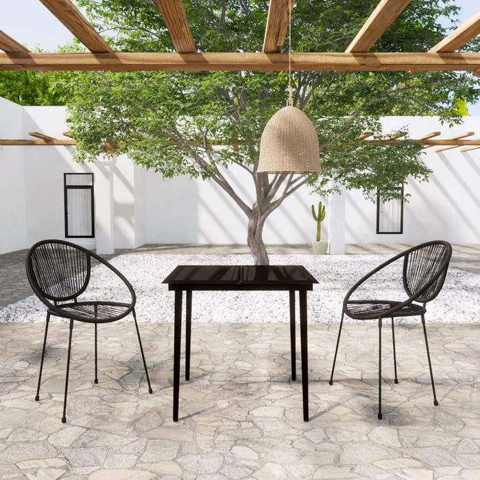 Set de mobilier pentru grădină, 3 piese, negru - WALTI WALTI