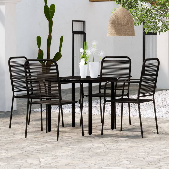 Set de servit masa pentru grădină, 5 piese, negru - WALTI WALTI
