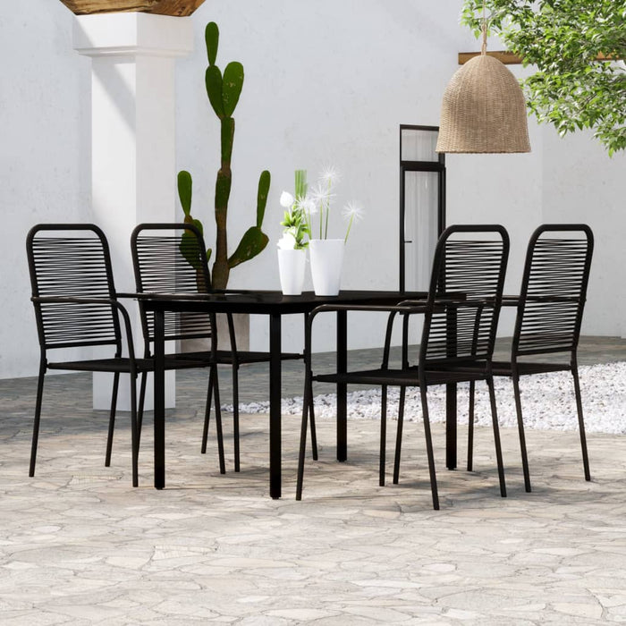 Set de servit masa pentru grădină, 5 piese, negru - WALTI WALTI