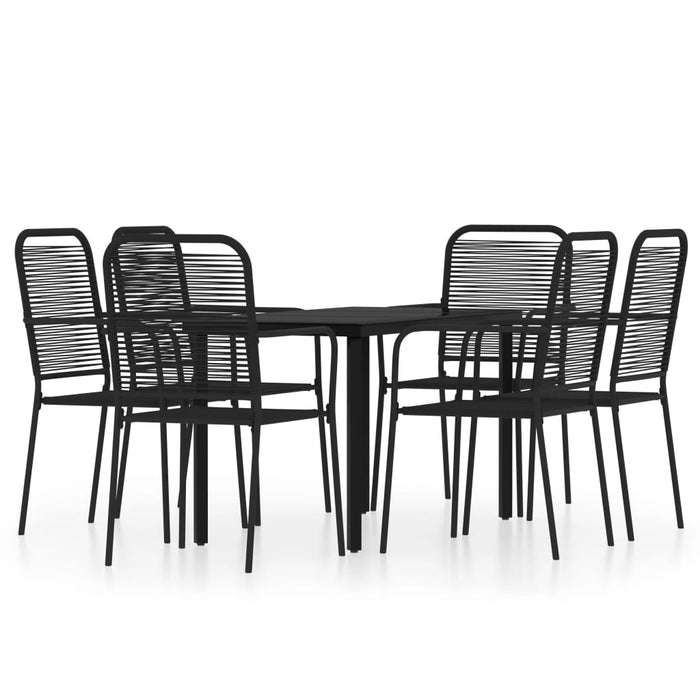 Set de mobilier pentru grădină, 7 piese, negru WALTI