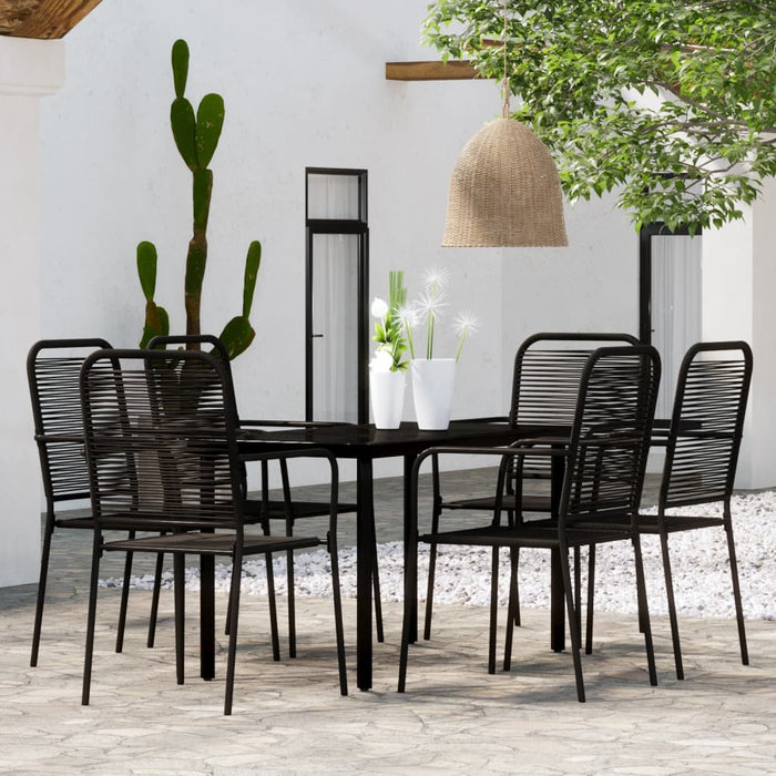 Set de mobilier pentru grădină, 7 piese, negru WALTI