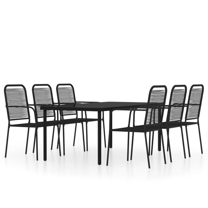 Set de mobilier pentru grădină, 7 piese, negru WALTI