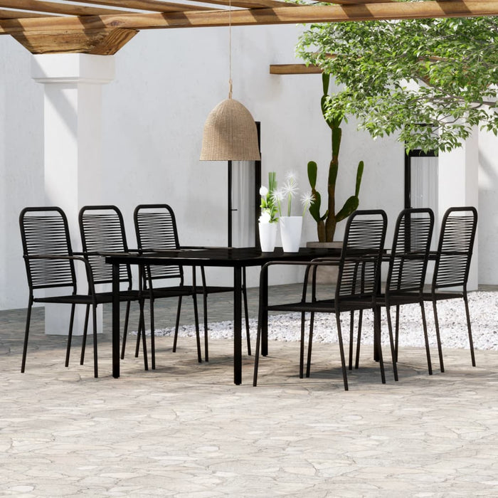 Set de mobilier pentru grădină, 7 piese, negru WALTI