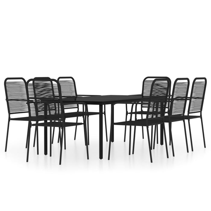 Set mobilier de grădină, 9 piese, negru WALTI