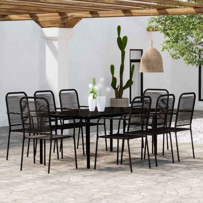 Set mobilier de grădină, 9 piese, negru WALTI