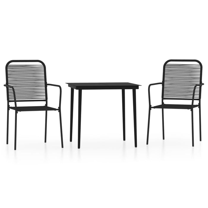 Set de mobilier pentru grădină, 3 piese, negru WALTI
