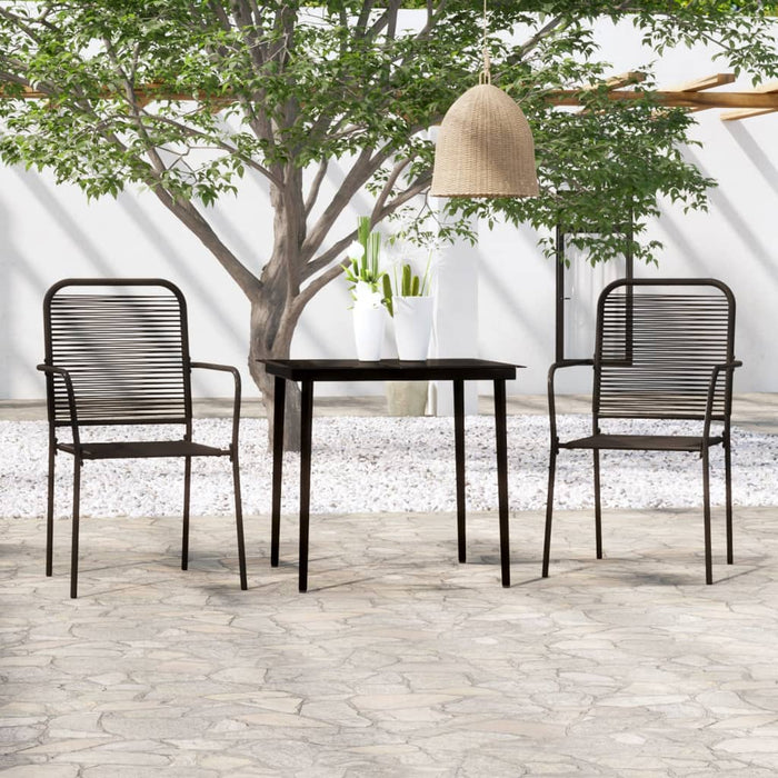 Set de mobilier pentru grădină, 3 piese, negru WALTI