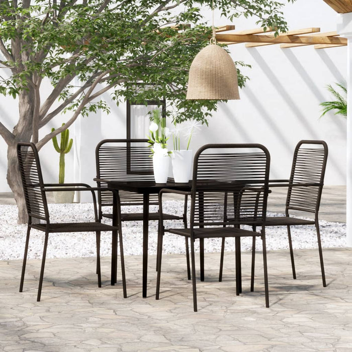 Set de servit masa pentru grădină, 5 piese, negru WALTI