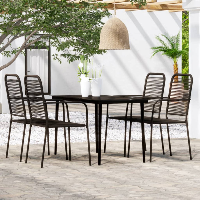 Set de servit masa pentru grădină, 5 piese, negru - WALTI WALTI