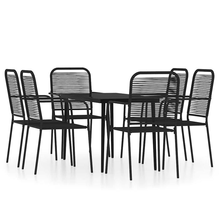 Set de servit masa pentru grădină, 7 piese, negru - WALTI WALTI