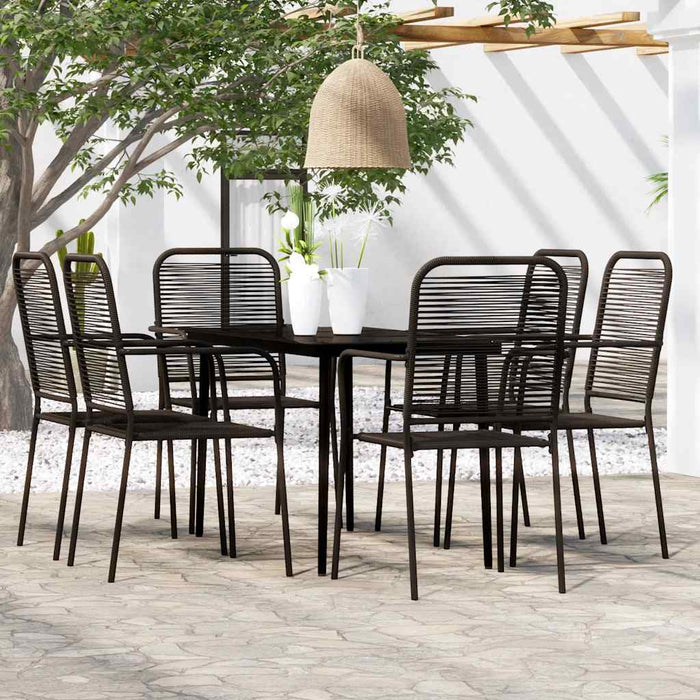 Set de servit masa pentru grădină, 7 piese, negru - WALTI WALTI