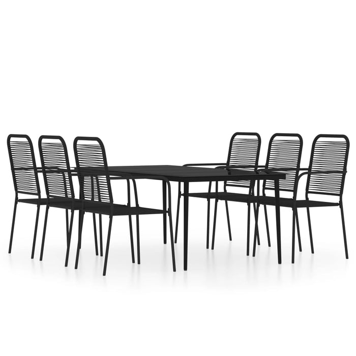 Set de mobilier pentru grădină, 7 piese, negru - WALTI WALTI
