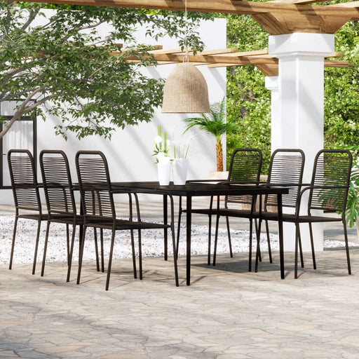 Set de mobilier pentru grădină, 7 piese, negru - WALTI WALTI