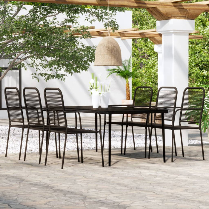 Set de mobilier pentru grădină, 7 piese, negru - WALTI WALTI